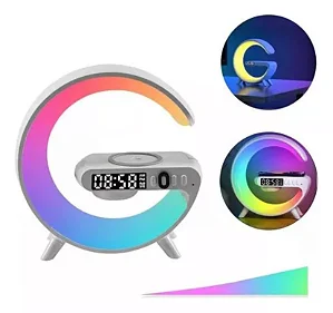 Mini Luminária G Caixa Som Bluetooth 10w Carregador Rgb