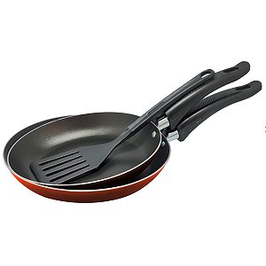 Conjunto Frigideiras Francesa Antiaderentes Com Espátula 20/22 Mr Cook