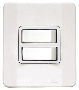 Interruptor Duplo 10a 250v Com Placa Branca Com Caixa Branco