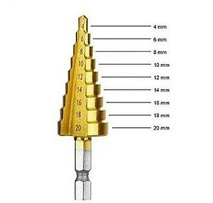 Broca Escalonada Titanio 4-20 Mm Mister