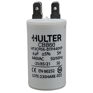 Capacitor 6uf 440V Hulter Plástico
