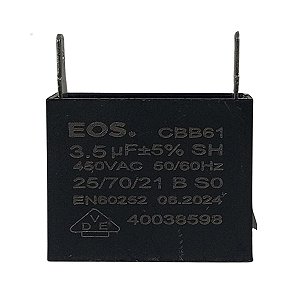 Capacitor Motor Ventilador 3.5Uf 450V Eos 2 Terminal