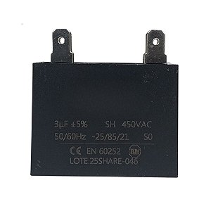 Capacitor 3Uf 450V Motor Ventilador