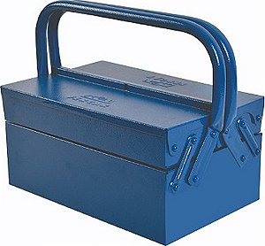 Caixa De Ferramenta De Metal Com 3 Gavetas Azul