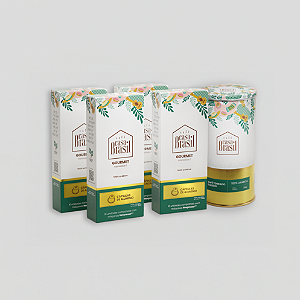Kit com 4 Cafés Gourmet em Cápsulas + 1 Lata Edição Especial de Café Gourmet Moído 250g