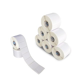 10 Rolos Etiqueta 50x30 1 Coluna Couche Adesiva