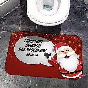 Tapete de banheiro dê descarga - Papai Noel