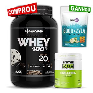 Kit  - Whey 100% Genisis 900g + Creatina 300g Synthesize (Brinde Pré-treino Good-Zyla 150g)