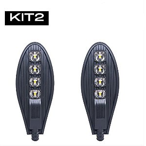 Kit 2 Luminária Pública 200w Led COB IP66 C/Inmetro