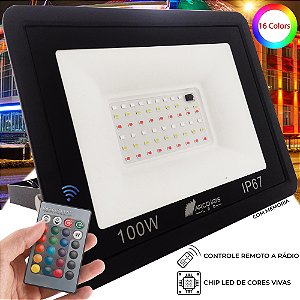 Refletor Led 100w Rgb Colorido IP67 Área Externa Decoração- 82574