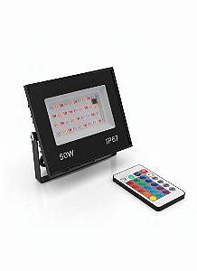 Refletor Led 50w Rgb Colorido Ip67 C/ Controle - 84578