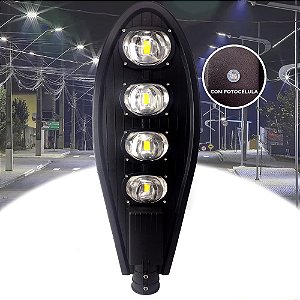 Luminária Pública 200w Led Com Fotocélula Cob Branco Frio Ip66 - 82558