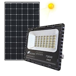 Refletor Holofote 700w Led Com Placa Solar Ip67 - 82965