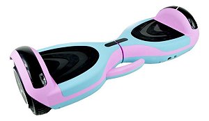 Skate Eletrico Hoverboard 6.5 Led Luzes Bluetooth Alça Rosa e Azul - 27069