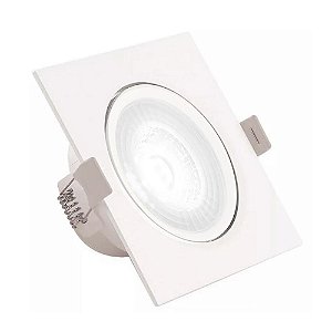 Spot Led 3w Quadrado Direcionável Branco Frio Teto Gesso Pvc - 81346