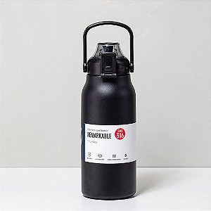 Garrafa Térmica Inox 1000ml Preto com Bico e Alça Água Café - 82943