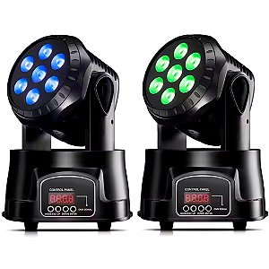 Mini Moving Head 7 Led 10w Rgbw Dmx Iluminação Festa - 82623