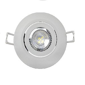 Spot Led 5w Direcionável Redondo Embutir Luz Branco Frio - 81200