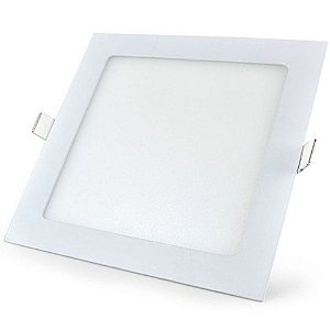 Plafon Led Quadrado Embutir Ultra Slim 12w  Branco Quente - 81206-1