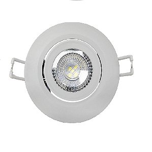 Spot LED 7w Redondo Direcionável Embutir Branco Frio - 81201