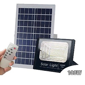 Refletor Solar Led 100w C/ Placa Painel Solar Fotovoltaico  - 82180