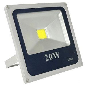 Refletor Led 20w Holofote IP66 Branco Frio Bivolt - Cinza - 81308-2