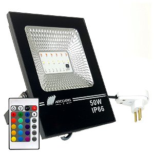 Refletor Colorido De Led 50w Rgbw Com Tomada - 83201