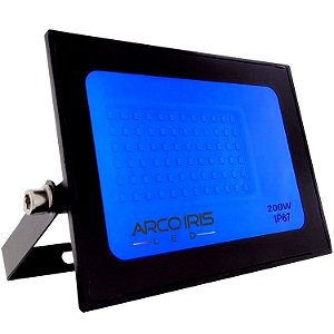 Refletor Led 200w Azul Jardim Fachadas Mini Ip67 Externo - 81670