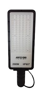 Luminária Retangular Micro LED 200W IP67 Para Poste Preta - 81163-1