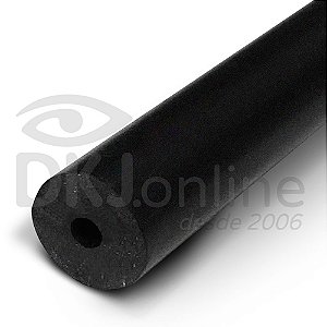 Perfil plástico tubo redondo 22,09 mm x 7,42 mm preto 30 cm a 3 mts