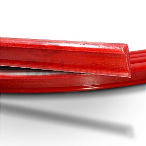 Perfil plástico vareta chata para toldos em PVC vermelho rolo com 6 mts