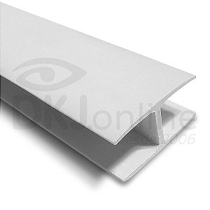 Perfil plástico H 27x27 mm abertura de 10 mm em PS ou PVC 30 cm a 3 mts