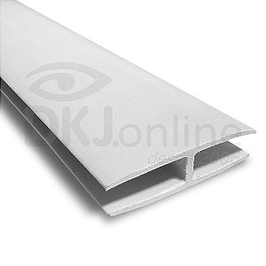 Perfil plástico H 27x27 mm abertura de 4 mm em PS ou PVC 30 cm a 3 mts