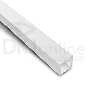 Perfil plástico tubo quadrado 13x13 mm em PS ou PVC 30 cm a 2 mts