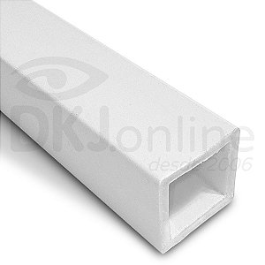 Perfil plástico tubo quadrado 25x25 mm 2 mm em PS ou PVC 30 cm a 2 mts