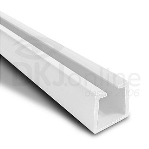 Perfil plástico trilho 13x13 mm em PS ou PVC 30 cm a 3 mts