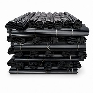 Tubo redondo 19 mm x 1,5 mts preto para banner e bandeira fardo 50 unds