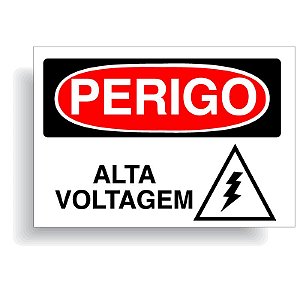 Perigo alta voltagem com opção em vinil adesivo ou placa