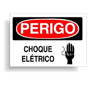 Perigo choque elétrico com opção em vinil adesivo ou placa