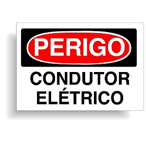 Perigo condutor elétrico com opção em vinil adesivo ou placa