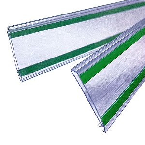 Perfil porta etiqueta para gôndolas 40 mm x 1 mt com 2 fitas dupla face