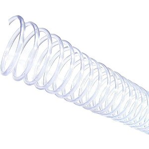Espiral PVC para encadernação 14 mm transparente pacote com 100 unidades - ideal para 85 folhas