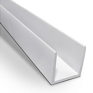 Perfil plástico U 19x19 mm em PS ou PVC