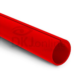 Perfil plástico C 3/4 (19 mm) PS Vermelho barra 3 metros