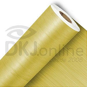Vinil adesivo texturizado aço escovado ouro 50 cm de largura - Aplike
