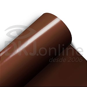 Vinil adesivo polimérico marrom brilho 122 cm de largura - Imprimax