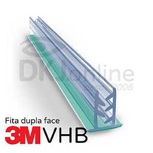 Perfil porta stopper traquitana em pvc transparente 2 mts com fita dupla face 3M VHB