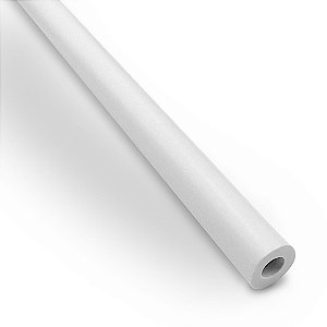 Perfil plástico tubo redondo 6,4 mm x 2 mm em PS branco