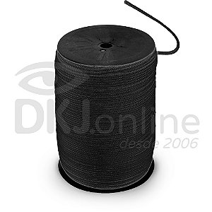 Cordão preto para crachá -  trançado 3/1 rolo 1 kilo