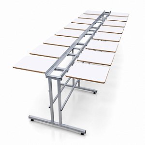 Mesa corrida reforçada 16 berços para serigrafia silk screen têxtil